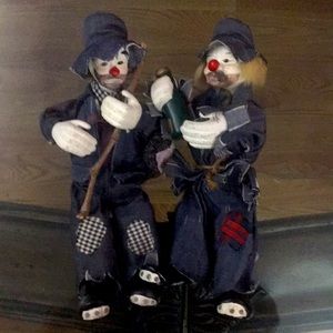 ADORABLE 12 inch PORCELAIN CLOWN DOLLS